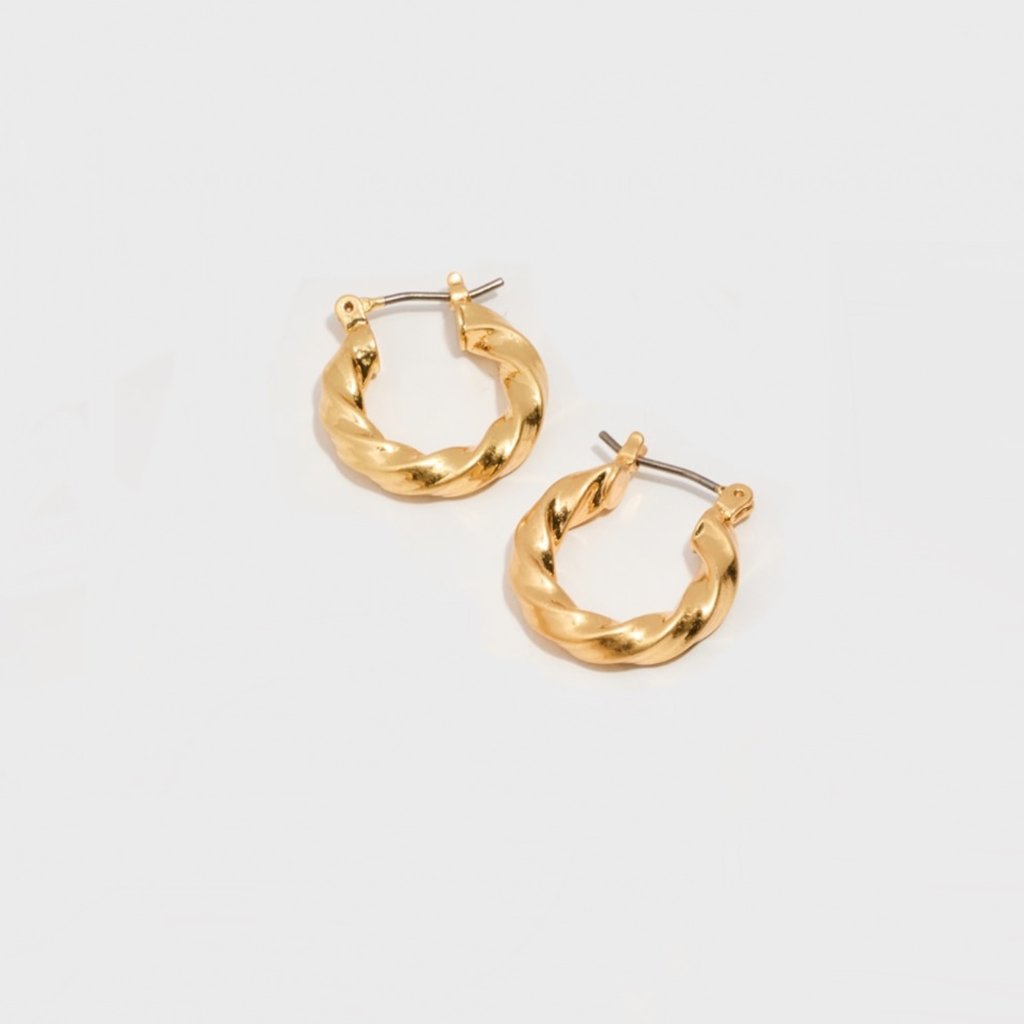 Madewell Vintage Gold Tone Twisted Hoop Earrings